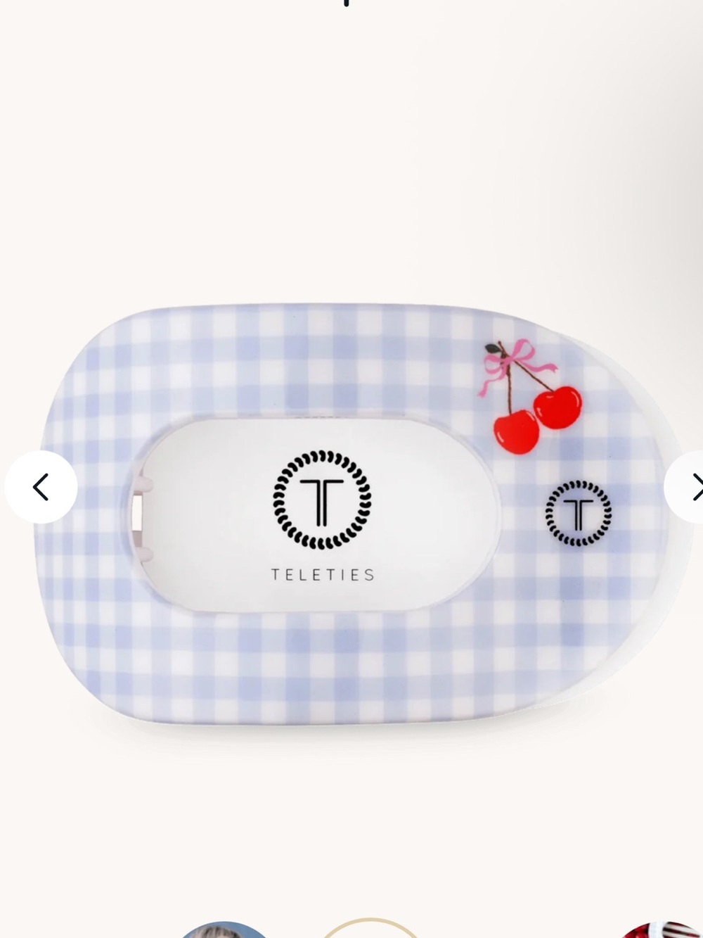 Teleties basket of cherries medium flat round hair clip